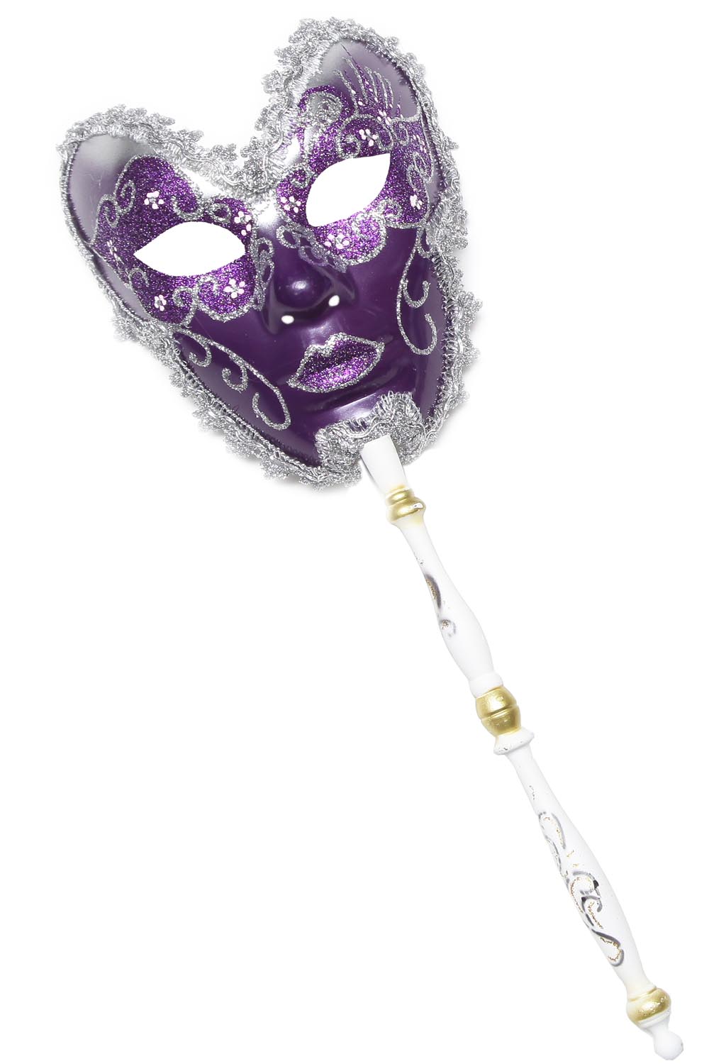 MASCHERA DOMINO DECORATA A MANO VIOLA